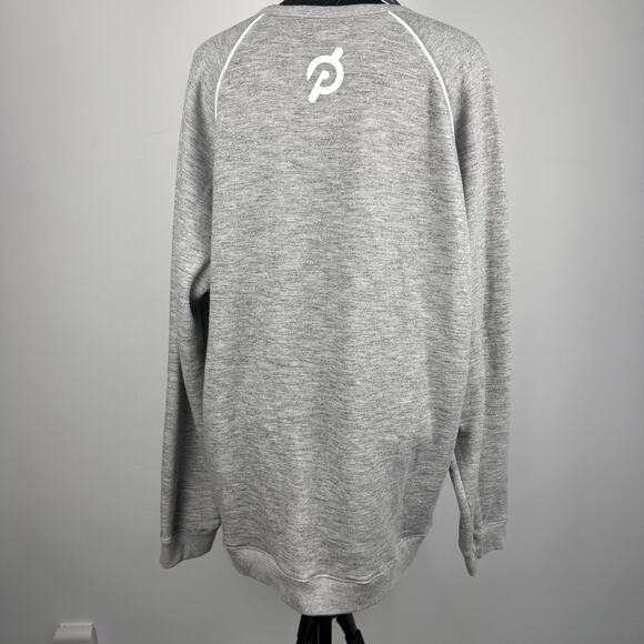 Peloton Piped Crewneck Pullover Gray Cotton Blend Lightweight Sweater New XL - Picture 2 of 10